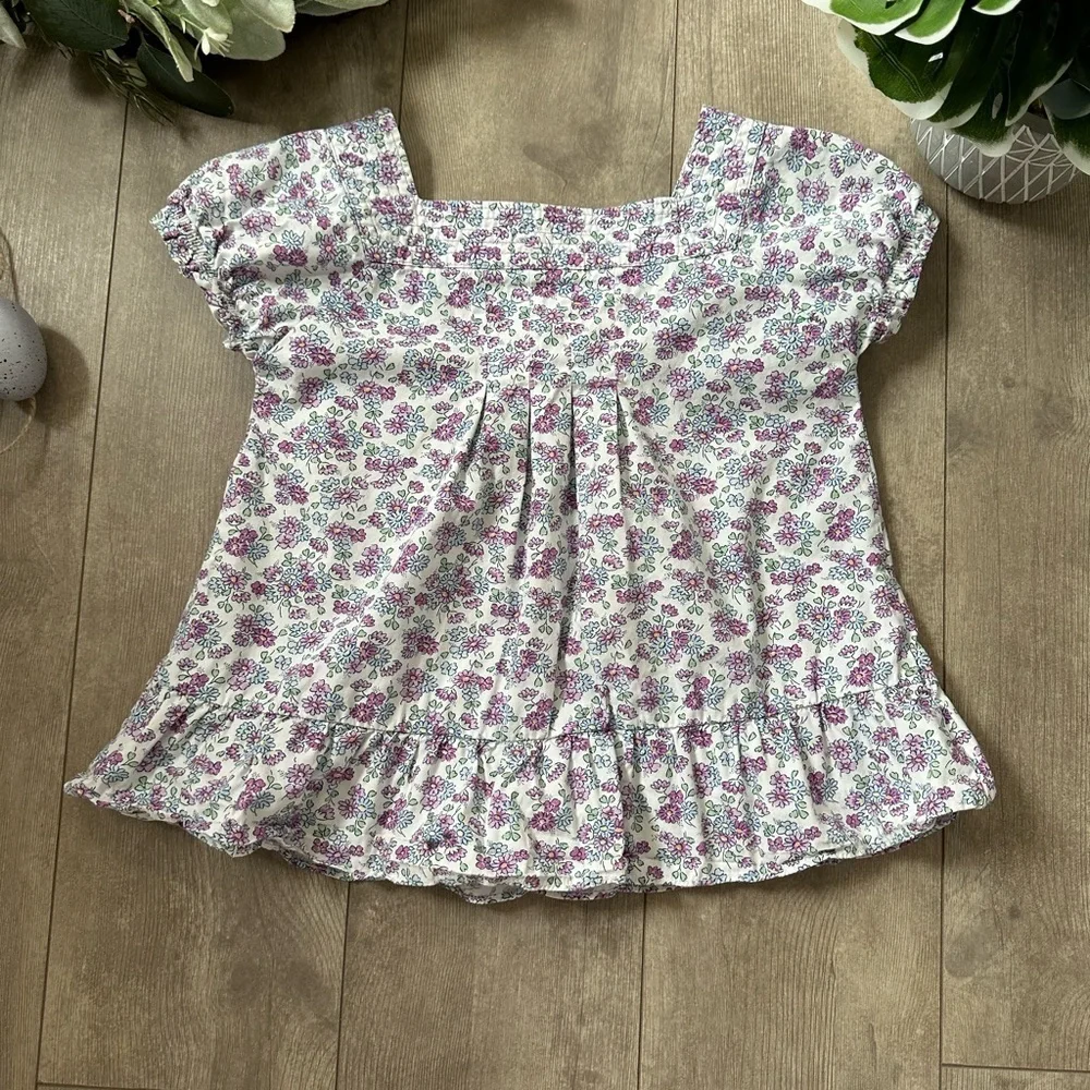 Vintage Oshkosh B’Gosh Girls Floral Print Blouse Puff Sleeve Cottagecore Size 6x